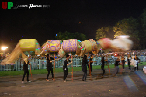 UP Lantern Parade 2011. The giant penis and the UP IDEA senior members in front of Quezon Hall.