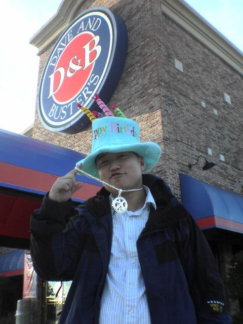 nasty nate outside of d&b after we won him some birthday swag from playing games