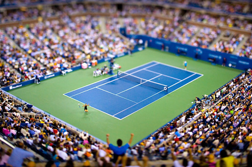 uses a tilt-shift lens to create this miniaturization effect